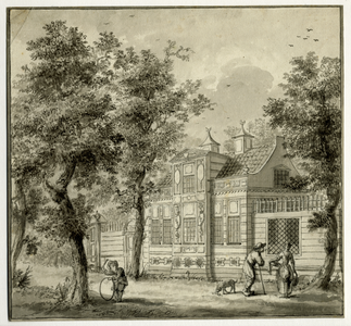 206374 Gezicht op de achter- en de zijgevel van het huis Vreedenhof.